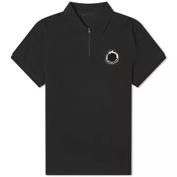 Поло Moncler Embroidered Dragon Piquet, черный