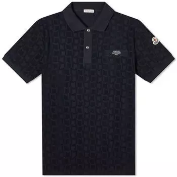 Поло Moncler Towelling Monogram Polo, темно-синий