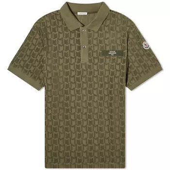 Поло Moncler Towelling Monogram Polo, зеленый