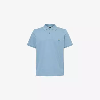 Поло Moose Knuckles Everett из хлопкового пике с логотипом, голубой