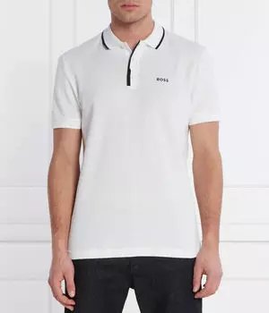 Поло мужское Boss Green хлопковое, белый