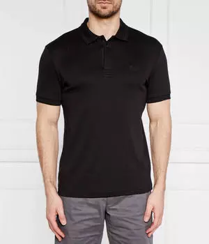 Поло мужское Boss Green классическое хлопковое, черный