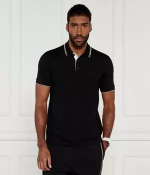 Поло мужское Boss Green Paddy Pro стандартного кроя стрейч, черный