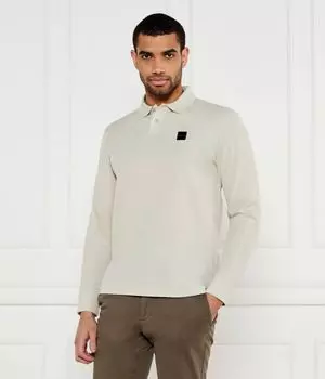 Поло мужское Boss Orange с длинным рукавом, бежевый