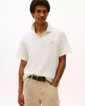 Поло мужское классического кроя с коротким рукавом Tommy Jeans, светло-серый