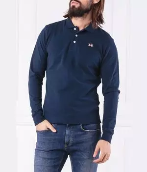 Поло мужское La Martina Мэнли с длинным рукавом, синий