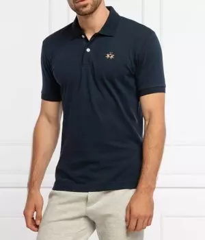 Поло мужское La Martina с вышивкой, синий