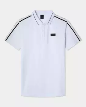 Поло мужское с коротким рукавом и логотипом, большие размеры Hackett, белый