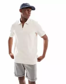 Поло на молнии Jack & Jones бежевого цвета