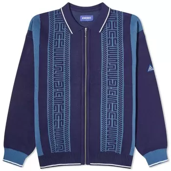 Поло на молнии с длинными рукавами и звеньями Deva States