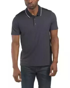 Поло на пуговицах с короткими рукавами Perry Ellis, цвет Dark Sapphire