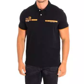 Поло Ntre с короткими рукавами и контрастным воротником с лацканами 64122 мужское U.S. Polo Assn, черный