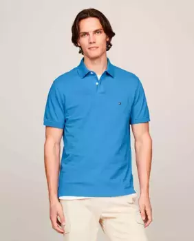 Поло обычного размера с вышитым флагом Tommy Hilfiger, синий