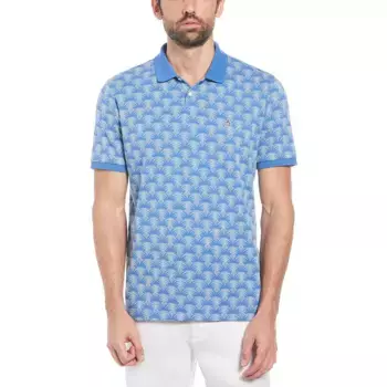 Поло Original Penguin Ao Jacquard Geo Palm, синий
