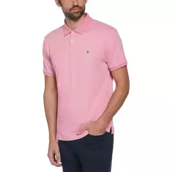 Поло Original Penguin Daddy Organic Interlock Sticker Pete, розовый