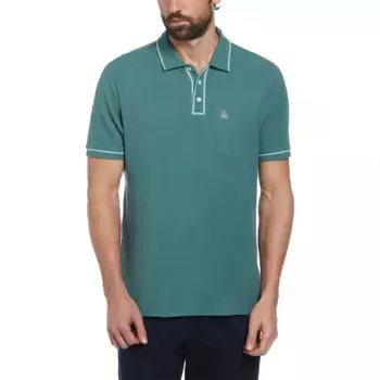 Поло Original Penguin Earl Org Pique Sticker Pete, зеленый