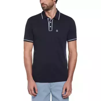 Поло Original Penguin Earl Organic Interlock 3D Sticker Pete, синий