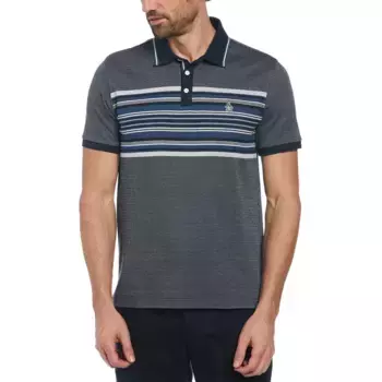 Поло Original Penguin Jacquard Eng Stripe, серый/синий