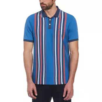 Поло Original Penguin Organic Interlock Bowling Stripe, синий