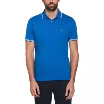 Поло Original Penguin Organic Interlock Tipped, синий