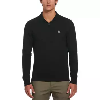 Поло Original Penguin Organic Pique Raised Ottoman, черный