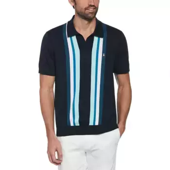 Поло Original Penguin Text Vertical Stripe, синий