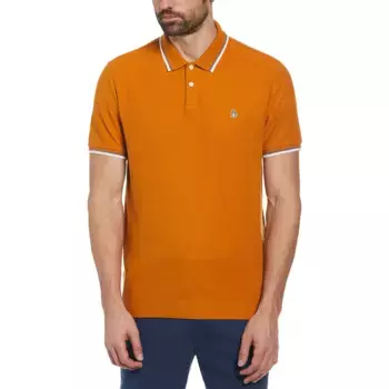 Поло Original Penguin Tipped Organic Pique Sticker Pete, оранжевый