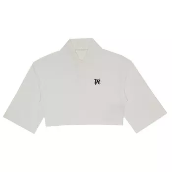 Поло Palm Angels Monogram Cropped Polo, белый