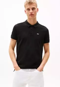 Поло PLACKET Tommy Jeans, черный