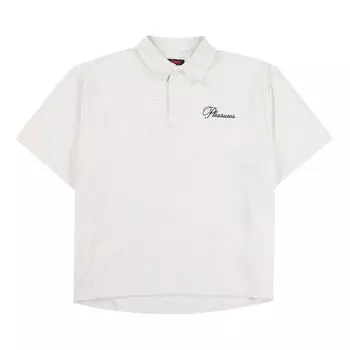Поло Pleasures Zen Terry Boxy Polo, белый