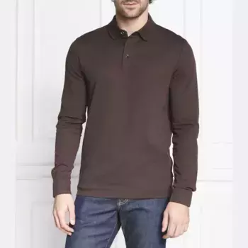 Polo pleins 22 приталенного кроя Boss, коричневый