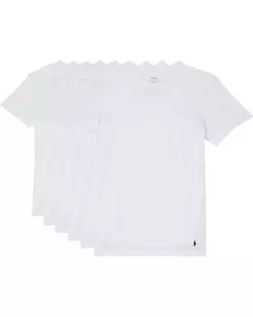 Поло Polo Ralph Lauren 6-Pack Classic Fit Cotton Wicking Crews, цвет 6 White/Cruise Navy