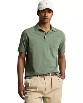 Поло Polo Ralph Lauren Classic Fit Garment-Dyed Polo Shirt, цвет Cargo Green
