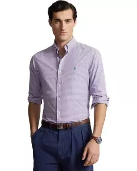 Поло Polo Ralph Lauren Classic Fit Gingham Stretch Poplin Shirt, цвет 4656I Lavender/White