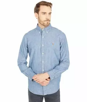 Поло Polo Ralph Lauren Classic Fit Indigo Chambray Shirt, цвет Medium Indigo
