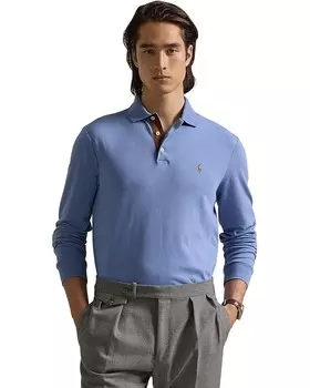 Поло Polo Ralph Lauren Classic Fit Long Sleeve Soft Touch Polo Shirt, цвет Campus Blue