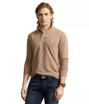 Поло Polo Ralph Lauren Classic Fit Mesh Long-Sleeve Polo Shirt, цвет Grey Cloud Heather/C8135