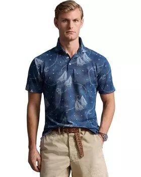Поло Polo Ralph Lauren Classic Fit Nautical Mesh Polo Shirt, цвет Oceans Voyage/Light Chambray H