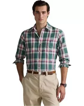 Поло Polo Ralph Lauren Classic Fit Performance Oxford Shirt, цвет Green Pink Multicolor