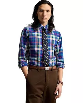 Поло Polo Ralph Lauren Classic Fit Plaid Oxford Shirt, цвет ROYAL & WHITE MULTI