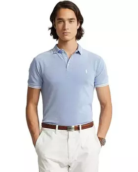 Поло Polo Ralph Lauren Custom Slim Fit Stretch Mesh Shirt, цвет New England Blue/White