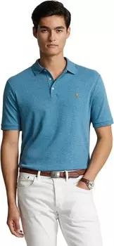 Поло Polo Ralph Lauren Custom Slim Fit Soft Cotton Polo Shirt, цвет Marine Heather