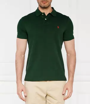 Поло POLO RALPH LAUREN Custom slim fit, зеленый