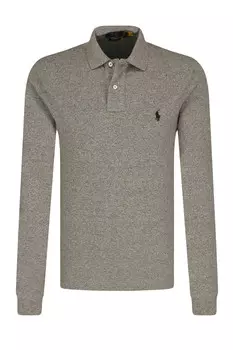 Поло POLO RALPH LAUREN custom slim fit, серый