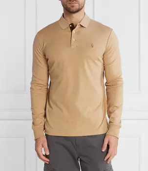 Поло POLO RALPH LAUREN Custom slim fit, коричневый