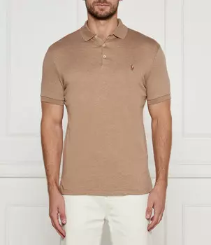 Поло POLO RALPH LAUREN Custom slim fit, бежевый