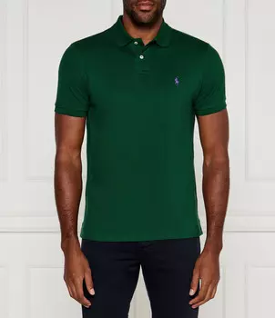 Поло POLO RALPH LAUREN Custom slim fit, цвет verde bottiglia