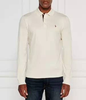 Поло POLO RALPH LAUREN Custom slim fit, кремовый