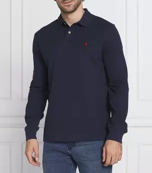 Поло POLO RALPH LAUREN custom slim fit, темно-синий