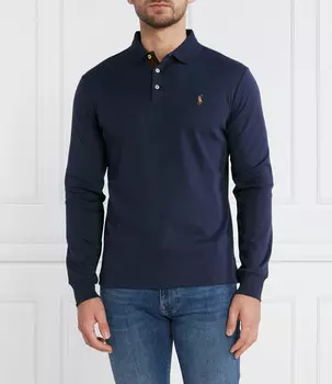 Поло POLO RALPH LAUREN custom slim fit, темно-синий